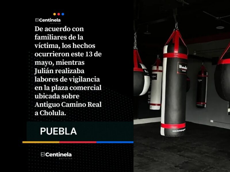 Dueño de club de boxeo casi le saca un ojo a guardia de centro comercial en Cholula