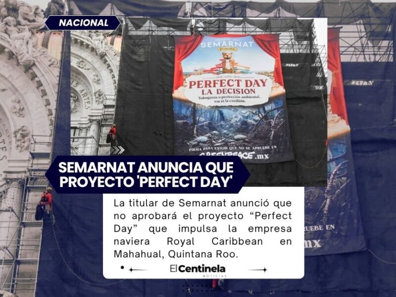 Semarnat anuncia que proyecto 'Perfect Day' de Royal Caribbean, en Mahahual, no se aprobará