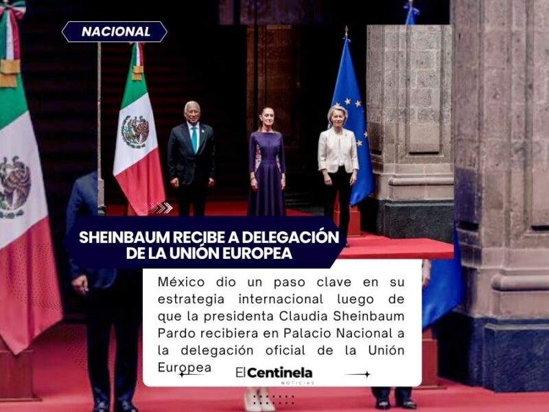 Sheinbaum recibe a delegación de la Unión Europea en Palacio Nacional; alistan firma de Acuerdo Global Modernizado