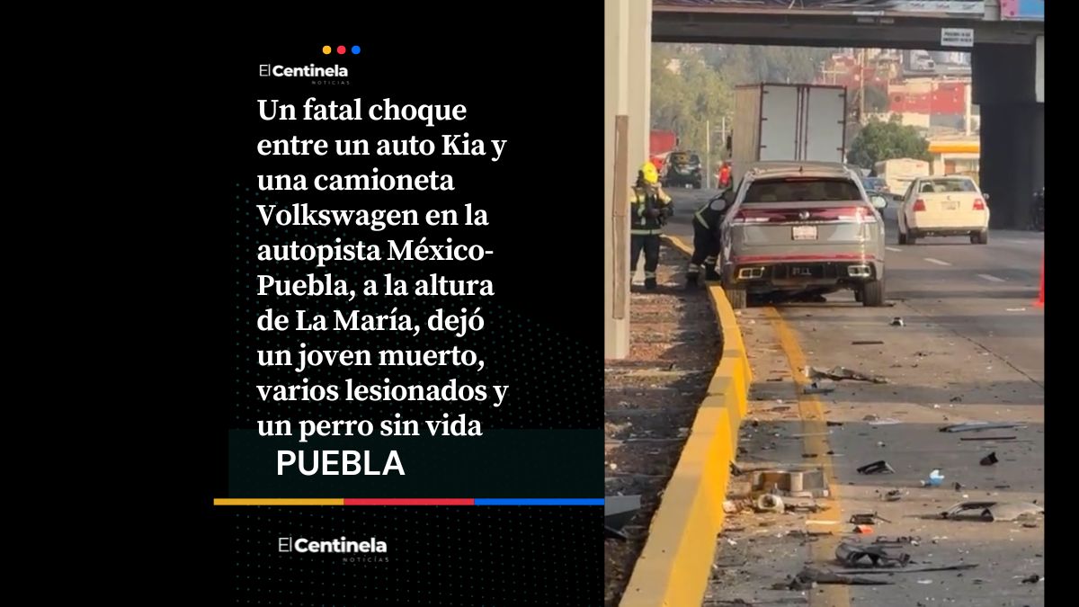 Fuerte accidente en la México-Puebla acaba con un joven y un perro muertos, hay varios lesionados