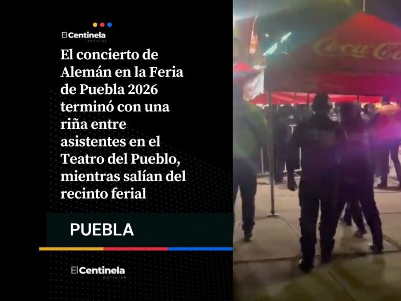 Pleito opaca concierto de Alemán en la Feria de Puebla, policías intervinieron para separarlos