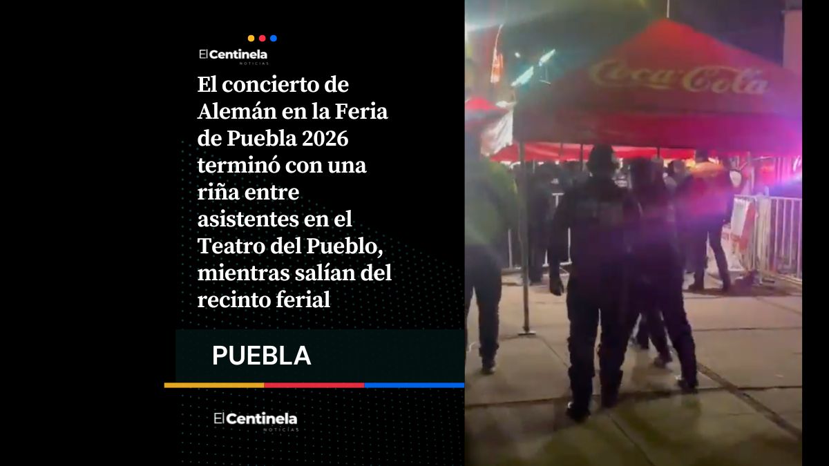 Pleito opaca concierto de Alemán en la Feria de Puebla, policías intervinieron para separarlos