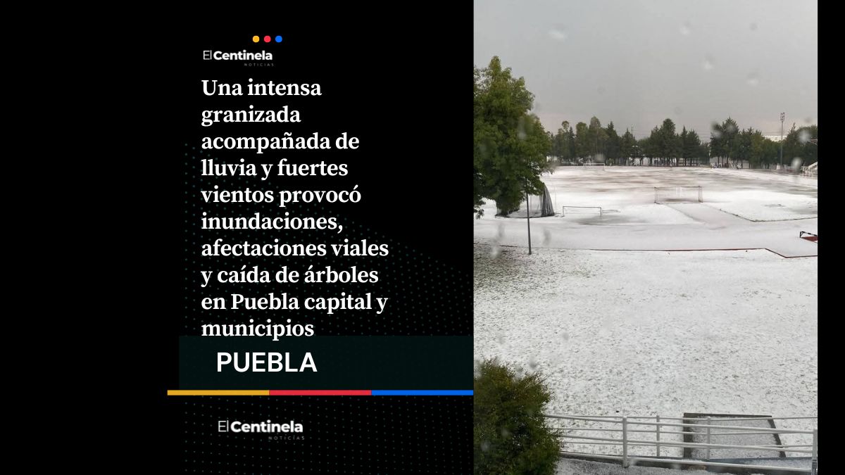Granizada arrasa en Puebla: inundaciones, caída de árboles y acumulación de hielo en varias zonas