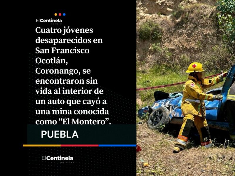 Hallan a cuatro jóvenes desaparecidos en mina de Coronango, cayeron a 25 metros de profundidad