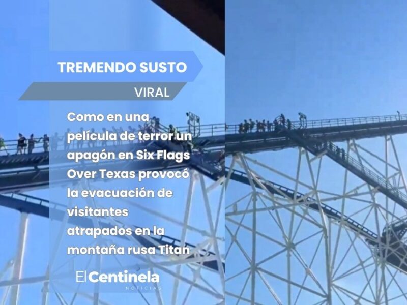 Pánico en Six Flags: visitantes quedan atrapados en montaña rusa Titan tras apagón en Texas
