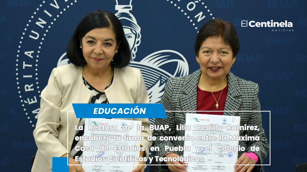 Signan convenio de colaboración BUAP y el Colegio de Estudios Científicos y Tecnológicos del Estado de Puebla