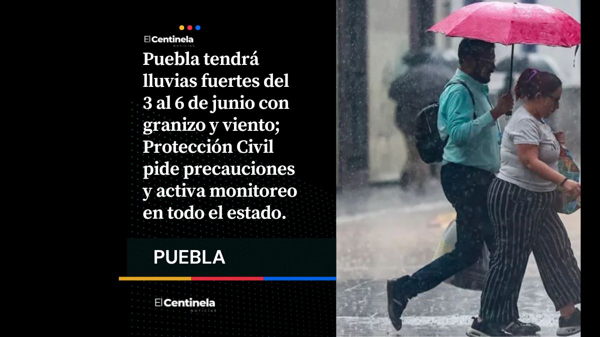 ¡No guardes el paraguas! Alerta en Puebla por tormentas, viento y granizo esta semana