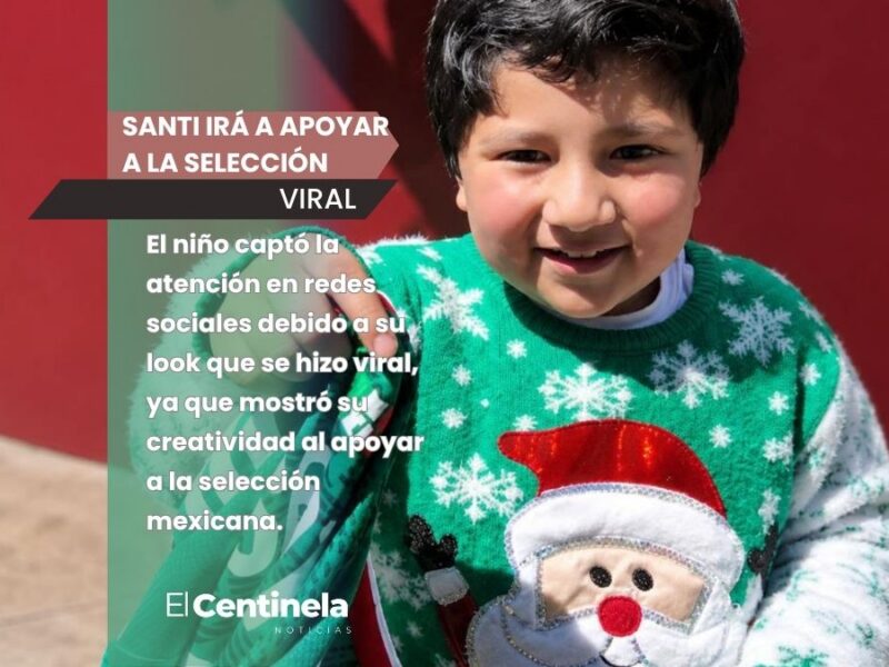 Santi irá a apoyar a la selección en el Estadio Ciudad de México tras hacerse viral por su suéter de Navidad