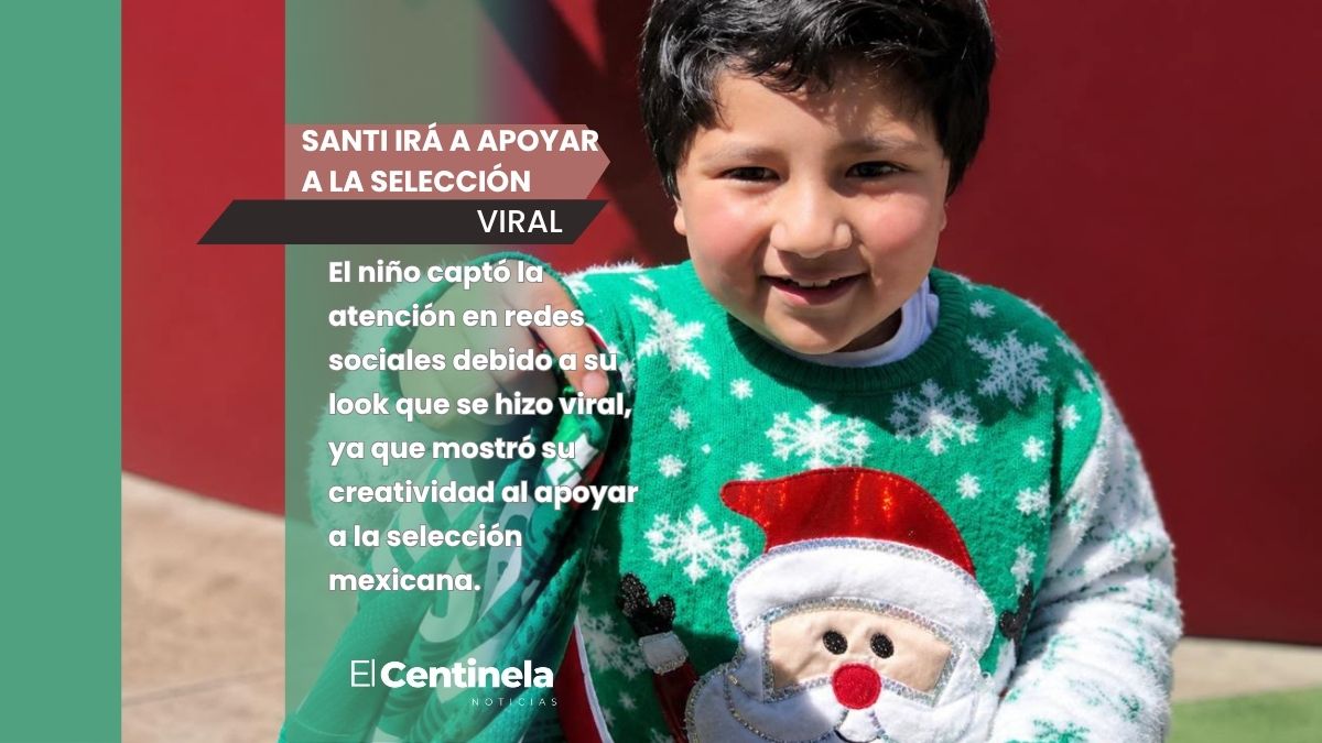 Santi irá a apoyar a la selección en el Estadio Ciudad de México tras hacerse viral por su suéter de Navidad