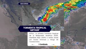 Tormenta tropical ‘Arthur’ se mueve por el Atlántico: esta es su trayectoria