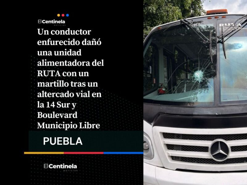 Conductor ataca a martillazos unidad alimentadora del RUTA tras conflicto vial