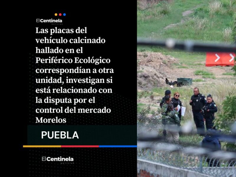 Auto calcinado en el Periférico tenía placas sobrepuestas y presunto reporte de robo