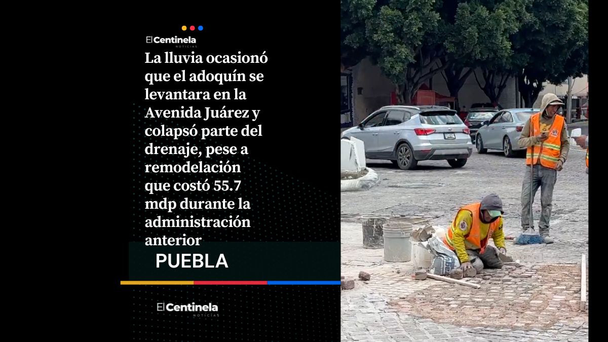 Avenida Juárez vuelve a colapsar tras lluvias pese a remodelación de 55.7 millones de pesos