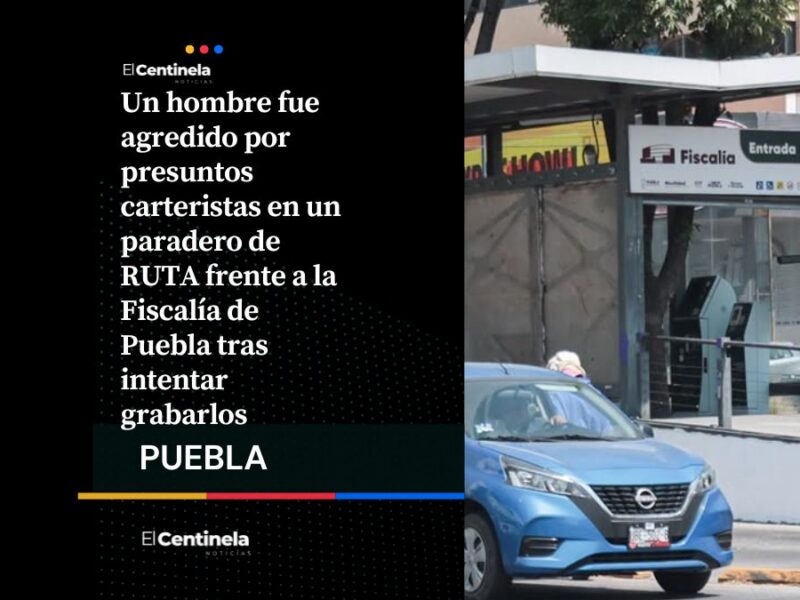 Graba a carteristas de RUTA frente a la Fiscalía y lo golpean a cinturonazos