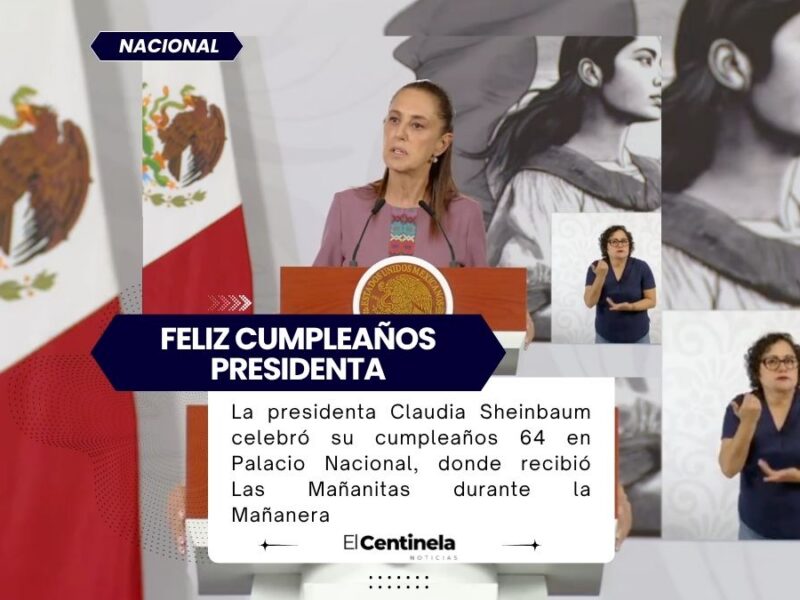 Claudia Sheinbaum celebra su cumpleaños 64 en Palacio Nacional y la reciben con Las Mañanitas