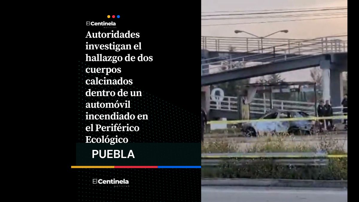 Hallan dos cuerpos calcinados dentro de un auto en llamas en el Periférico Ecológico