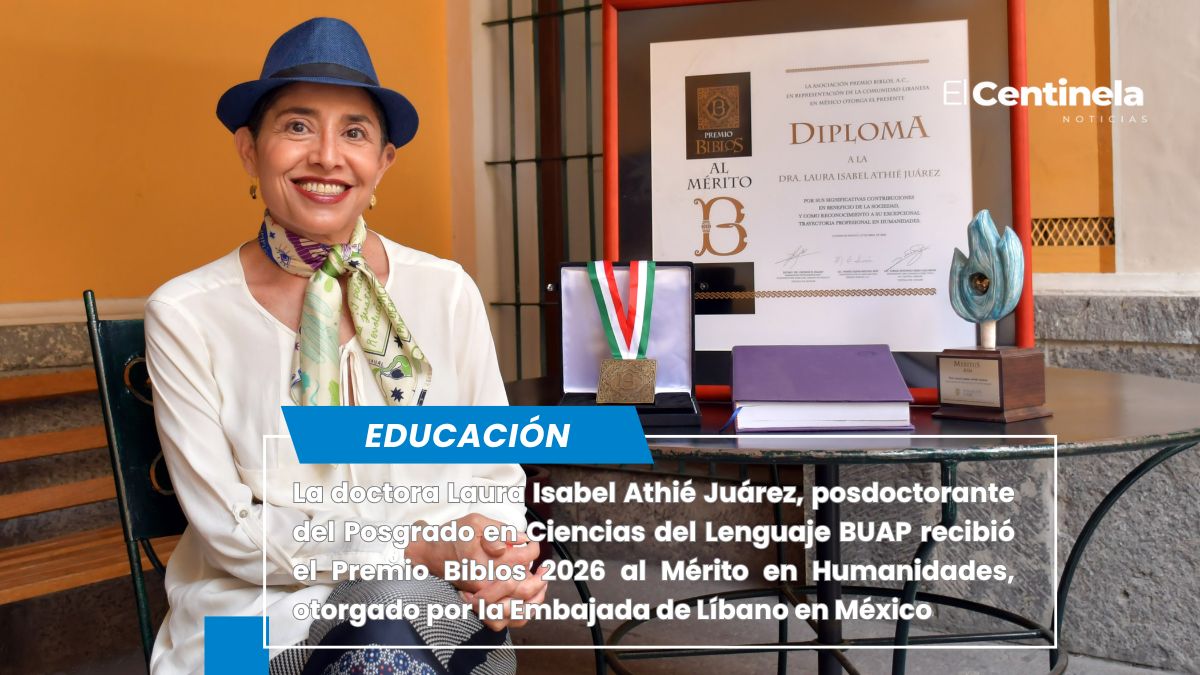 La doctora Laura Isabel Athié Juárez, posdoctorante BUAP, recibe el Premio Biblos 2026