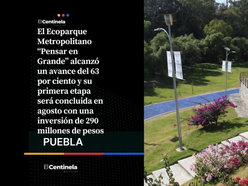 Primera etapa del Ecoparque Metropolitano estará lista en agosto, cuenta con 63% de avance