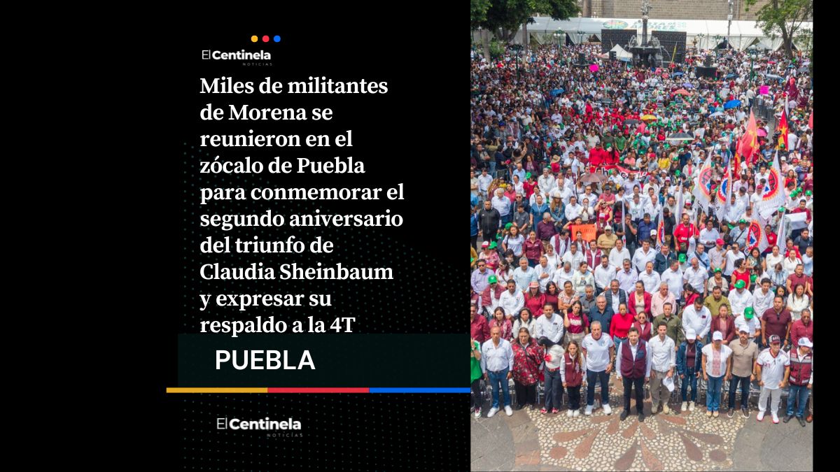 Miles de simpatizantes respaldan a Claudia Sheinbaum en Puebla a dos años de su triunfo