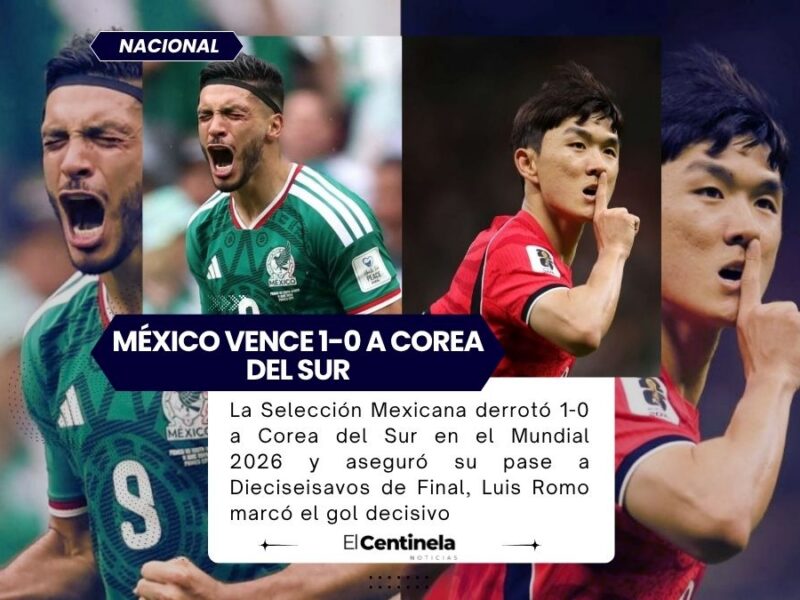 México vence 1-0 a Corea del Sur y asegura su pase a Dieciseisavos del Mundial en Guadalajara