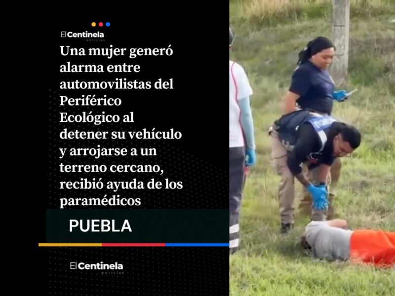 Mujer provoca movilización en Periférico tras bajar de su auto y arrojarse a un terreno