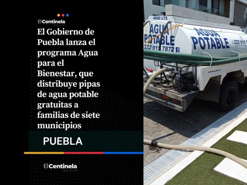 Lanzan programa de pipas de agua gratis para siete municipios en Puebla, así puedes registrarte