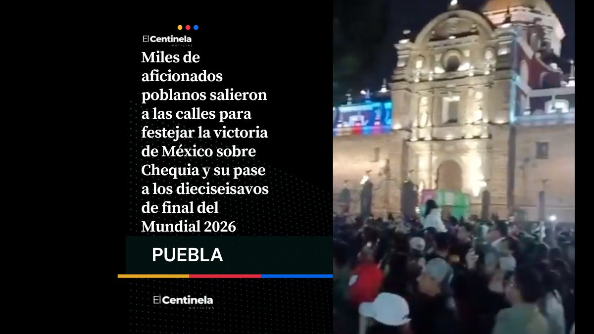 Poblanos celebran triunfo de México en el Mundial en la Juárez, Solesta, Sonata y el Zócalo de Puebla