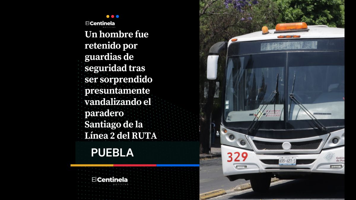 Guardias y poblanos someten a vándalo en estación Santiago de la Línea 2 del RUTA
