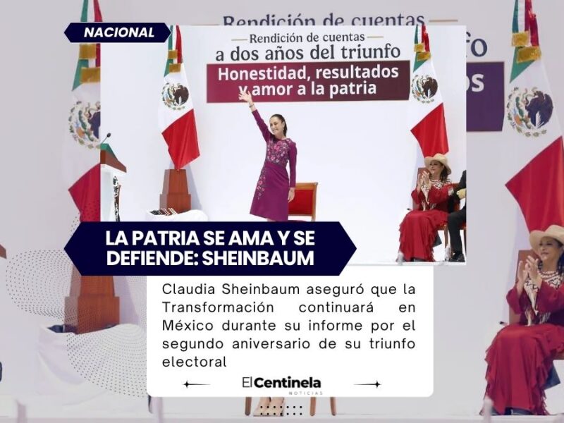 Nada ni nadie detendrá la Transformación: Sheinbaum en informe por segundo aniversario de su triunfo