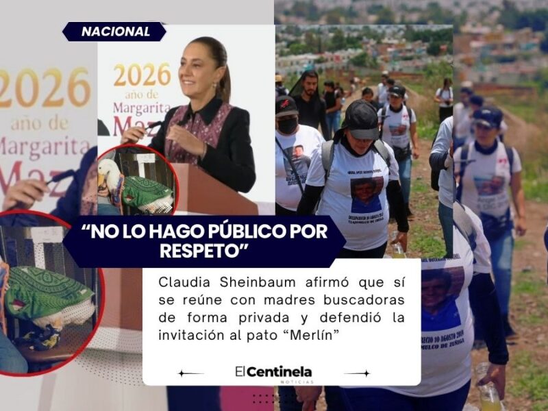 Sheinbaum asegura atención a madres buscadoras y defiende encuentro con pato “Merlín”