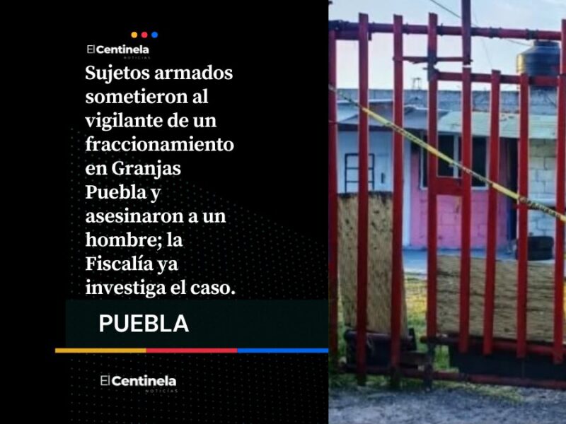 Comando armado irrumpe en fraccionamiento y ejecuta a un hombre en Granjas Puebla