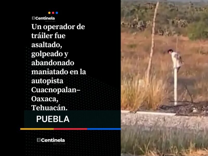 Golpean, amarran y abandonan a trailero tras robarle su unidad en la Cuacnopalan-Oaxaca
