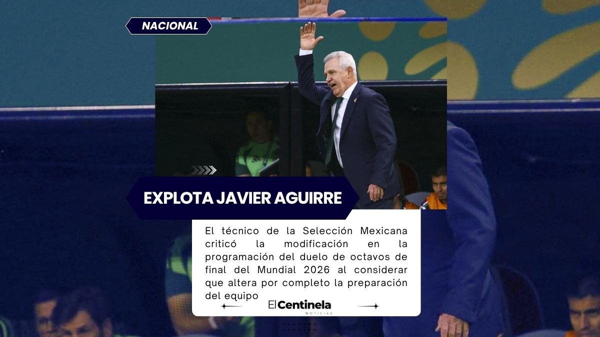 "Estoy bastante encabr****": Javier Aguirre explota por cambio de horario en México Vs Inglaterra © 2025 Imagen - Excélsior. Todos los derechos reservados. El contenido de este sitio y de la edición impresa está protegido por la Ley Federal del Derecho de Autor. Prohibida la reproducción total o parcial sin autorización previa y por escrito. El material de terceros conserva sus propios derechos.