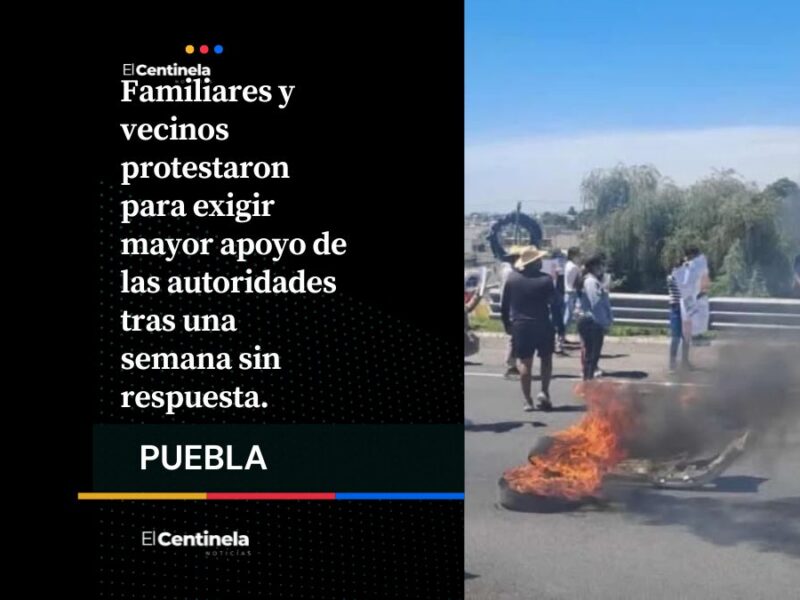 Familiares incendian llantas y cierran la México-Puebla para exigir búsqueda de Maricela Ruiz