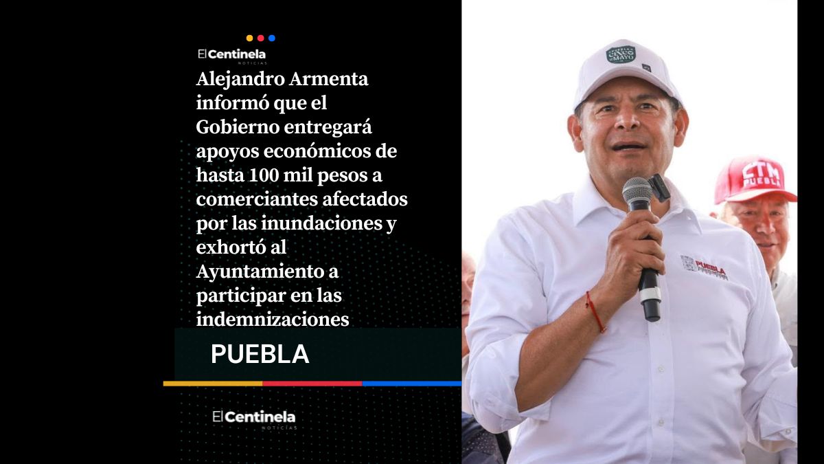 Armenta anuncia apoyos para damnificados por inundaciones y pide al Ayuntamiento de Puebla sumarse