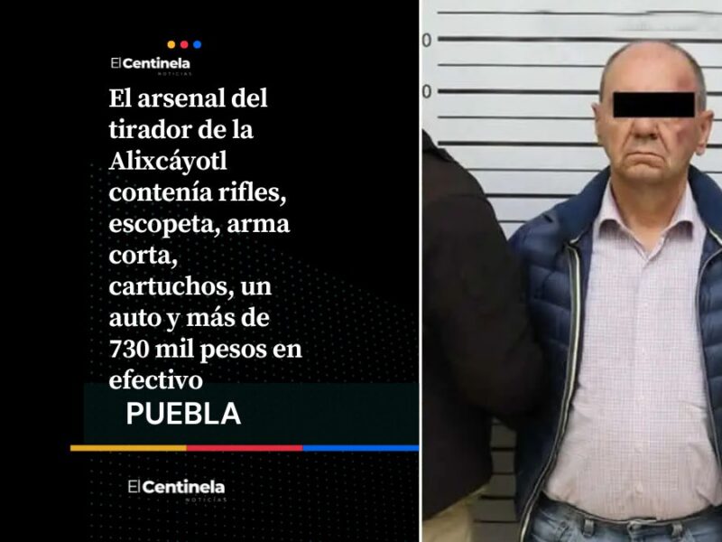 Aseguran arsenal del tirador de la Atlixcáyotl: armas, cartuchos y más de 730 mil pesos