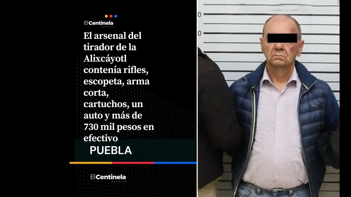 Aseguran arsenal del tirador de la Atlixcáyotl: armas, cartuchos y más de 730 mil pesos