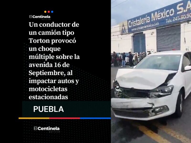 Conductor ebrio provoca choque múltiple en la avenida 16 de Septiembre e intenta huir
