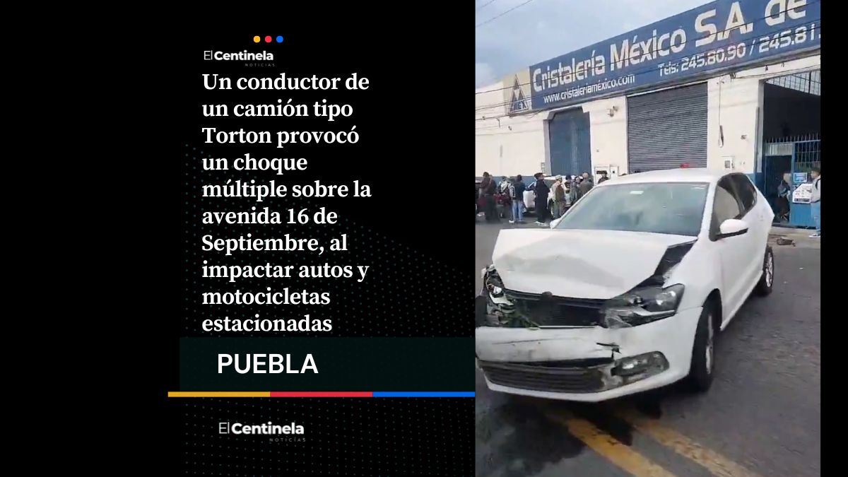 Conductor ebrio provoca choque múltiple en la avenida 16 de Septiembre e intenta huir
