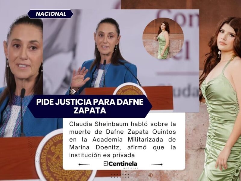 Sheinbaum se pronuncia sobre la muerte de Dafne Zapata Quintos en academia militar, pide justicia