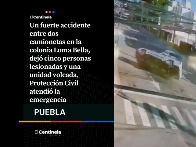 Camioneta con trabajadores vuelca tras choque en Loma Bella, hay cinco personas lesionadas