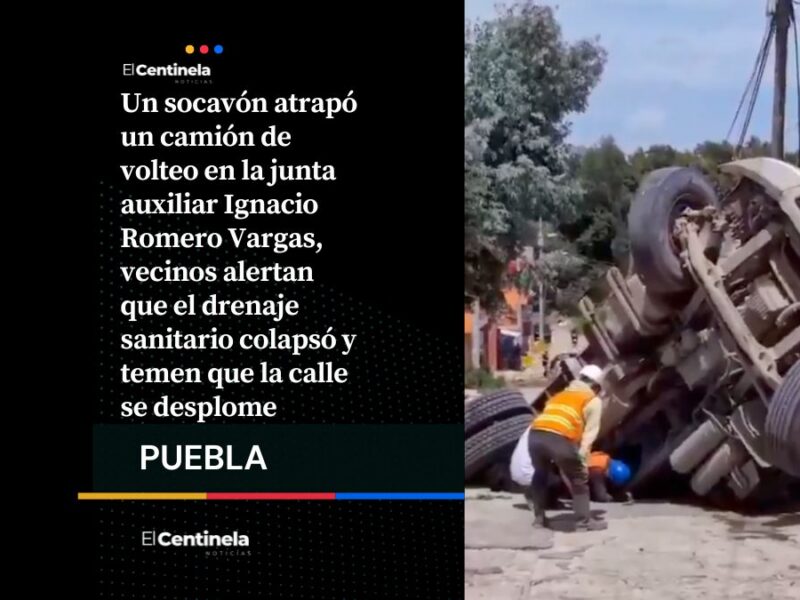 Socavón en la Romero Vargas se 'come' un camión de volteo, vecinos temen colapso de la calle