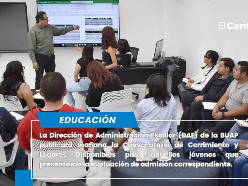 Publicará BUAP Convocatoria de Corrimiento y Lugares Disponibles 2026