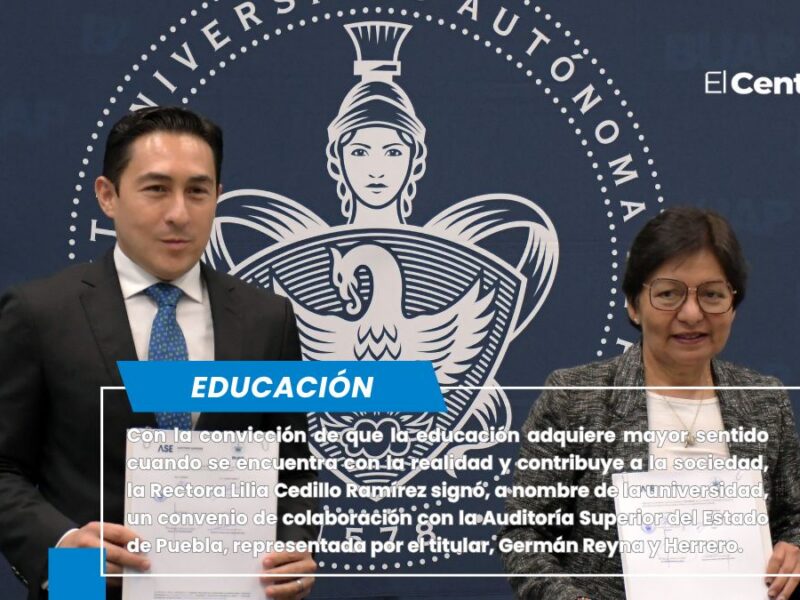 Signan convenio de colaboración BUAP y la Auditoría Superior del Estado de Puebla