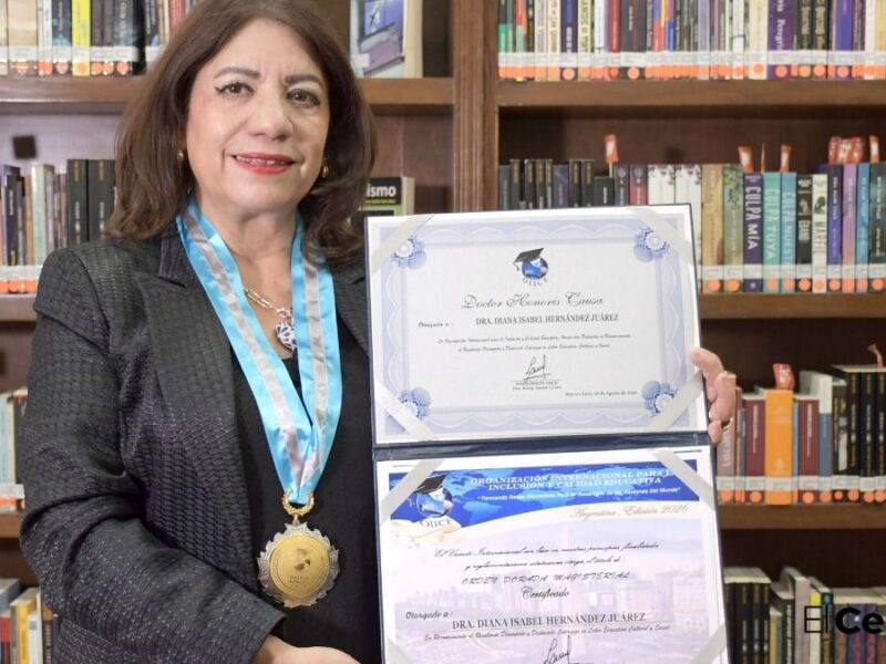 La doctora Diana Isabel Hernández Juárez, académica de FFyL-BUAP recibe Doctorado Honoris Causa por la OIICE