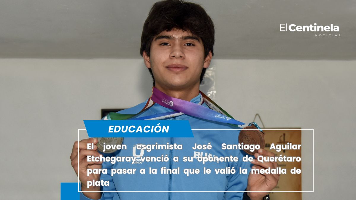 José Santiago Aguilar Etchegaray, esgrimista de la BUAP, obtiene dos medallas en Olimpiada Nacional