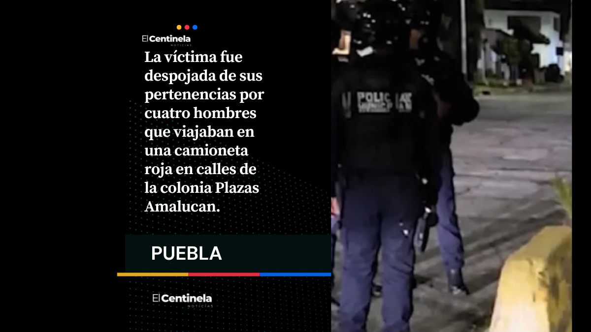 Comando en camioneta roja acorrala y asalta a una joven en Plazas Amalucan