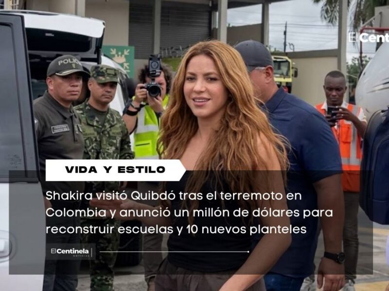 Shakira construirá 10 escuelas en el Chocó y anuncia ayuda de un millón de dólares tras terremoto