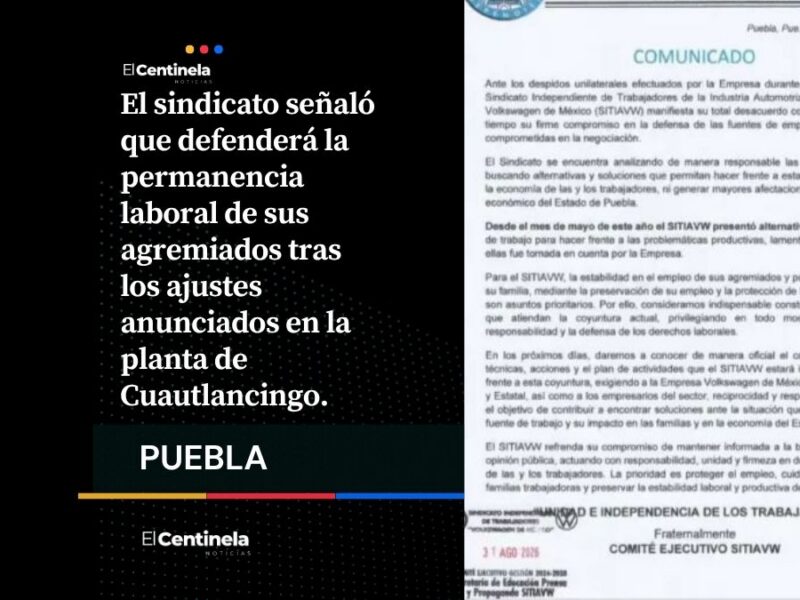 Despidos son unilaterales y nunca fueron parte del acuerdo salarial: Sitiavw confronta a Volkswagen