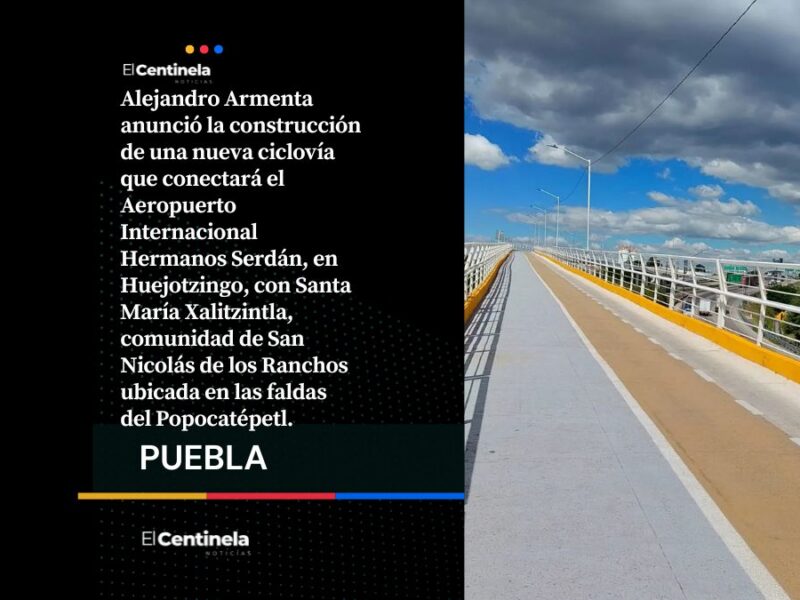 Armenta anuncia ciclovía de Huejotzingo a Xalitzintla para conectar con Puebla capital